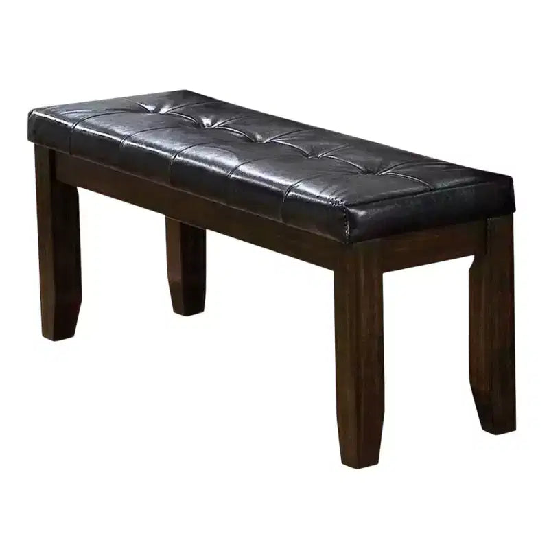 Panca imbottita in legno tufted Royal Hampton con gambe smussate, marrone