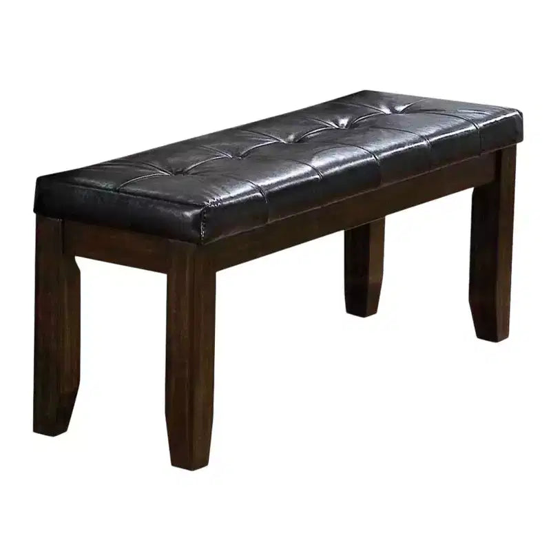 Panca imbottita in legno tufted Royal Hampton con gambe smussate, marrone