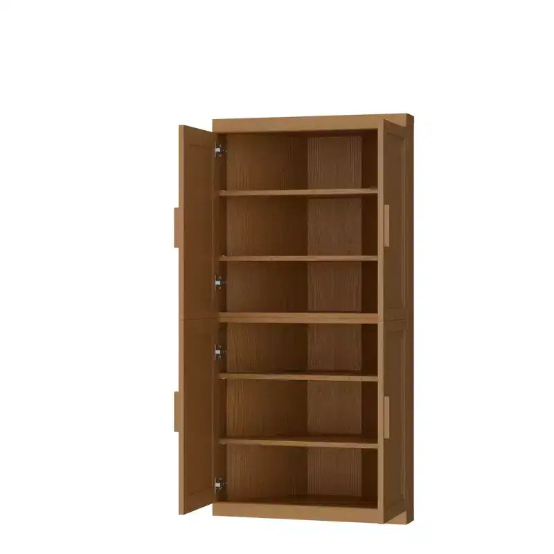 MAYEERTY Mobile Contenitore ad Angolo Moderno in Legno Massello a 4 Ante, Soluzione Salvaspazio per Angolo di Casa e Soggiorno, Beige, 2 Pezzi
