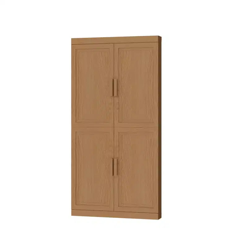 MAYEERTY Mobile Contenitore ad Angolo Moderno in Legno Massello a 4 Ante, Soluzione Salvaspazio per Angolo di Casa e Soggiorno, Beige, 2 Pezzi