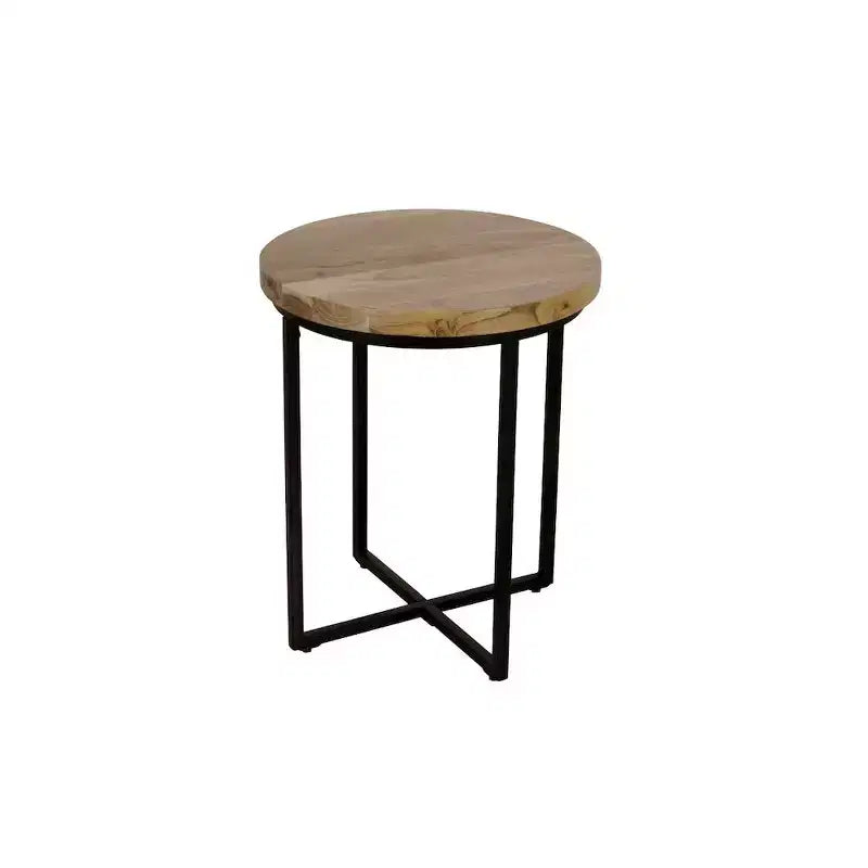 Tavolino rotondo moderno Jofran, Ames in legno massello da 20"