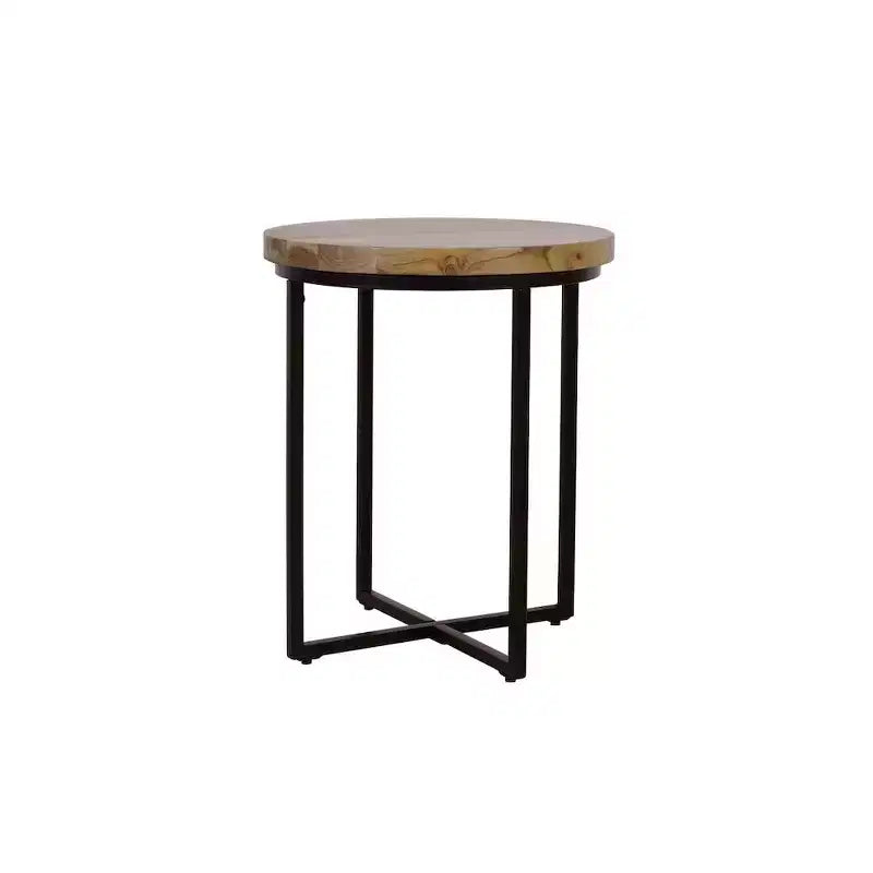Tavolino rotondo moderno Jofran, Ames in legno massello da 20"
