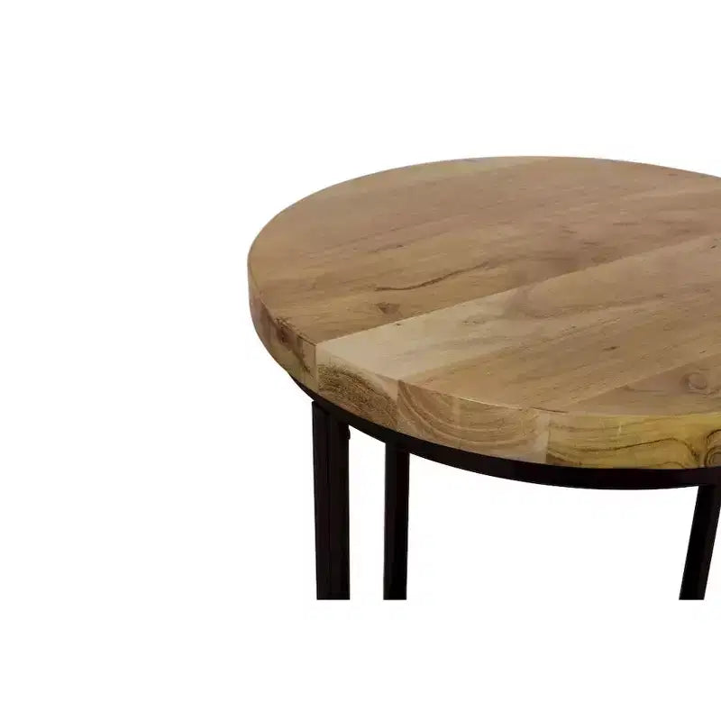 Tavolino rotondo moderno Jofran, Ames in legno massello da 20"