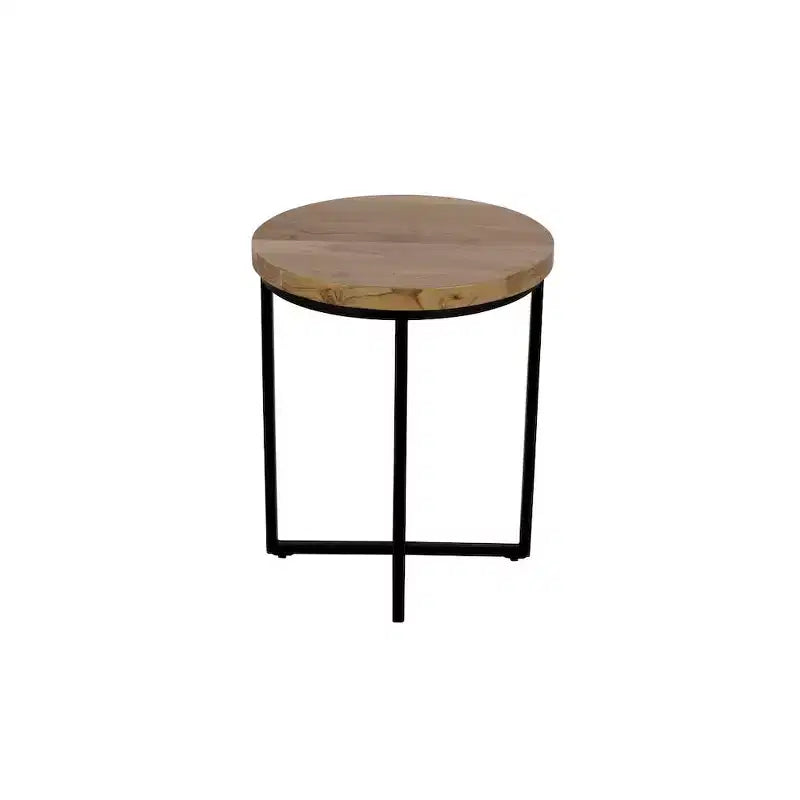 Tavolino rotondo moderno Jofran, Ames in legno massello da 20"