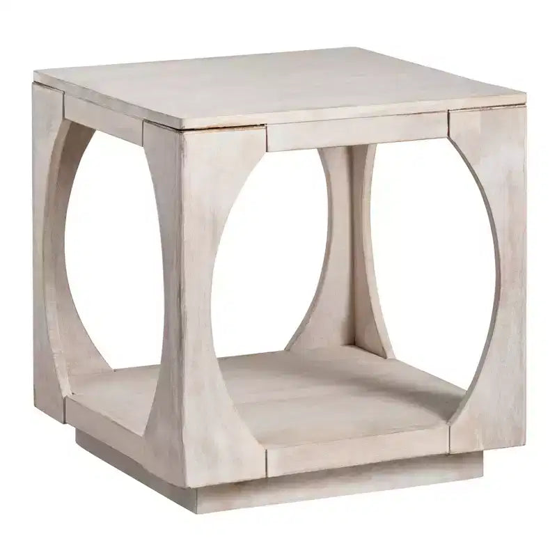 Crestview Collection Square Tan Solid Wood Accent_End Table