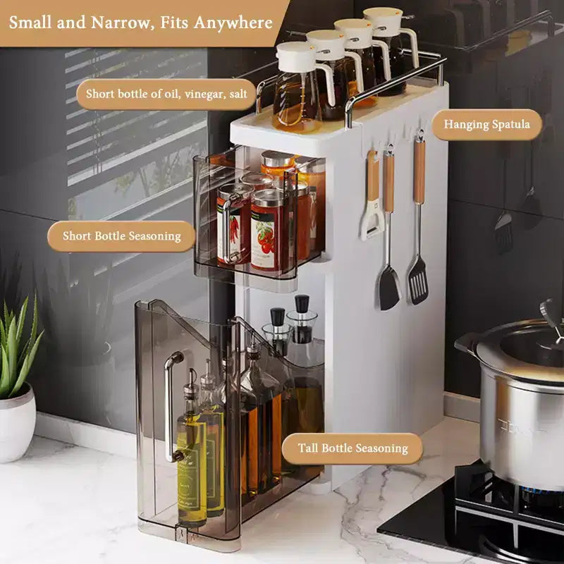 Contenitore porta spezie organizer da scrivania, armadietto da incasso in plastica a cassetti, porta spezie impermeabile adatto per cucine