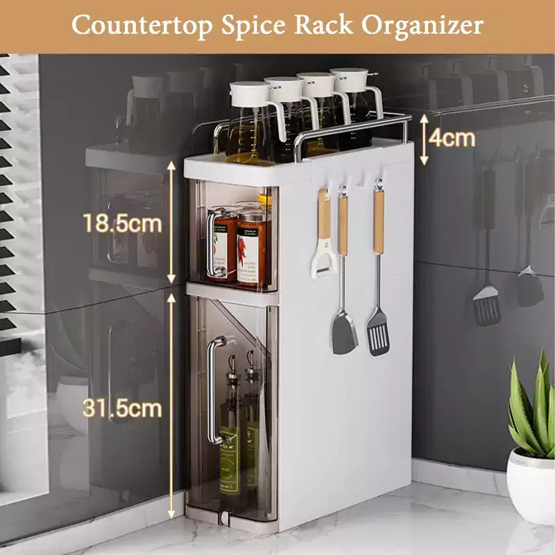 Contenitore porta spezie organizer da scrivania, armadietto da incasso in plastica a cassetti, porta spezie impermeabile adatto per cucine