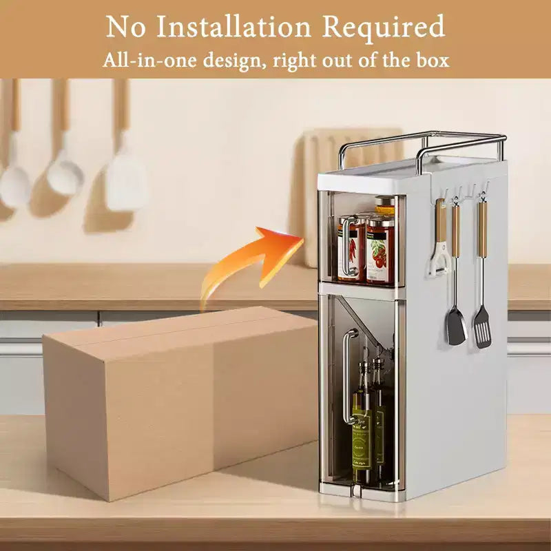 Contenitore porta spezie organizer da scrivania, armadietto da incasso in plastica a cassetti, porta spezie impermeabile adatto per cucine