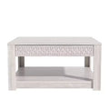 Galano Square Coffee Table with Cutout Drawer Storage 31.5 W  31.5 D  16.3 H