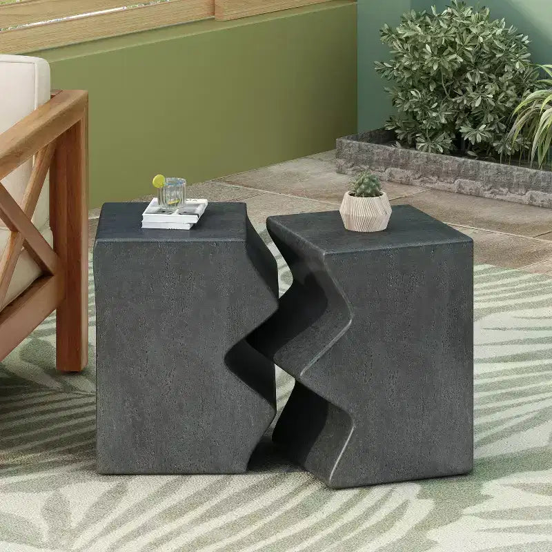 MAYEERTY 1 confezione di tavolini moderni geometrici set da 2, tavolino MGO per interni ed esterni soggiorno, patio
