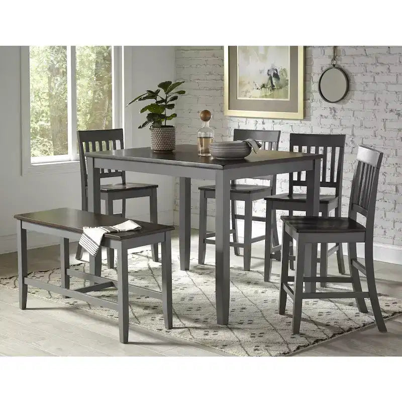 Jofran, sgabello da bancone in legno massello della collezione Decatur Lane Farmhouse (set da 2)