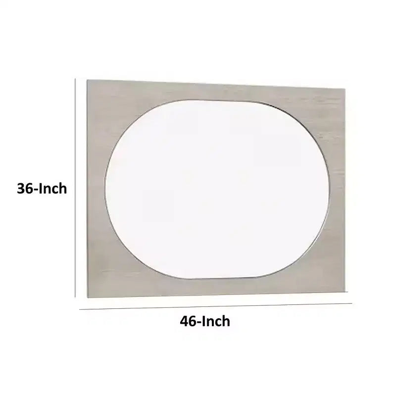 Specchio Royal Hampton, Bordi Smussati Rotondi, Rovere Bianco Massello di Hevea 36x46