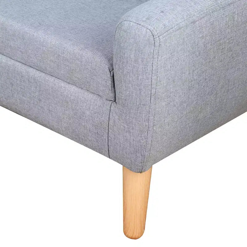 Divano per bambini a 2 posti, divanetto per bambini, divano-sedia in tessuto simil-lino e struttura in legno per età 3-7 anni, seduta alta 28 cm