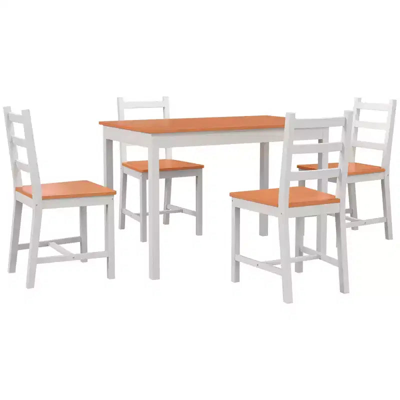 Set tavolo da pranzo per 4, tavolo e sedie da cucina moderni da 5 pezzi, set sala da pranzo in legno massiccio per piccoli spazi, angolo colazione