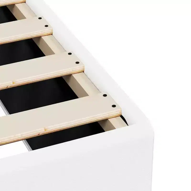 Struttura letto in similpelle bianca, compensato, legno ingegnerizzato Twin XL