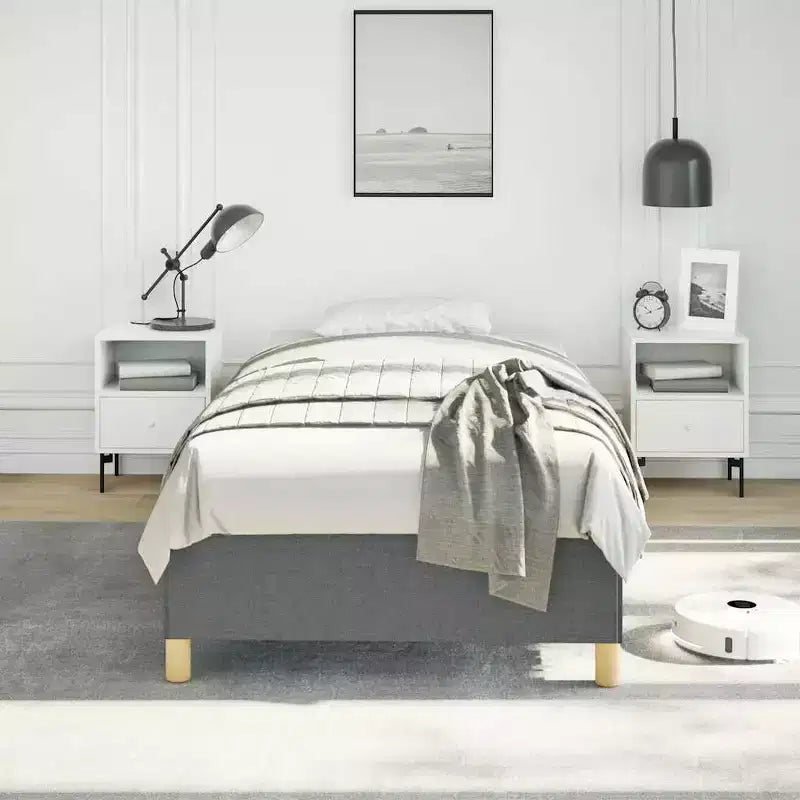 Struttura letto Grigio Scuro Poliestere, Compensato, Legno Ingegnerizzato Twin XL