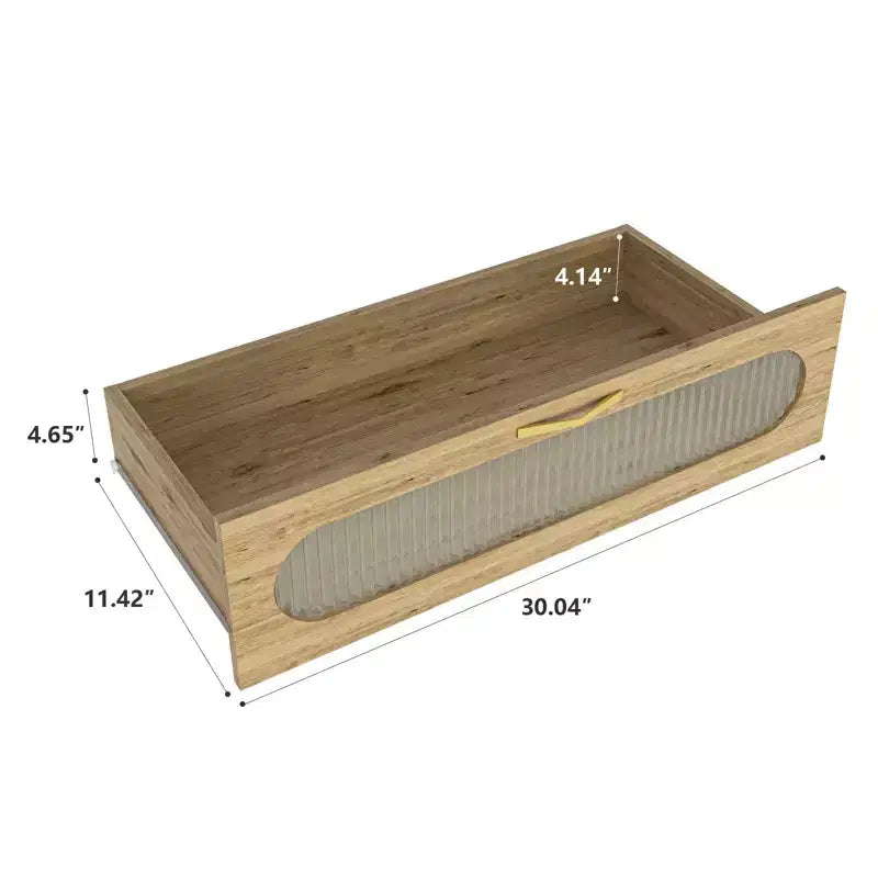 Homy Casa Comodino cassettiera a 4 cassetti in legno, naturale, MDF