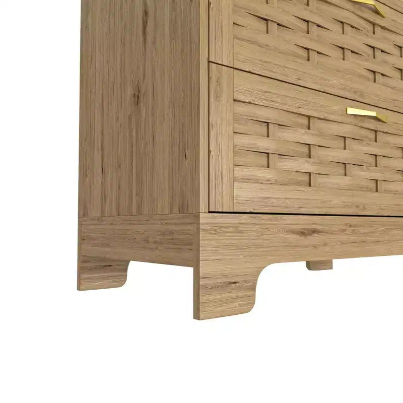 Homy Casa Comodino cassettiera a 4 cassetti in legno, naturale, MDF