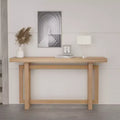 GDFStudio Wystan 59.05 Modern Wooden Rectangular Narrow Console Table with Rubberwood Legs