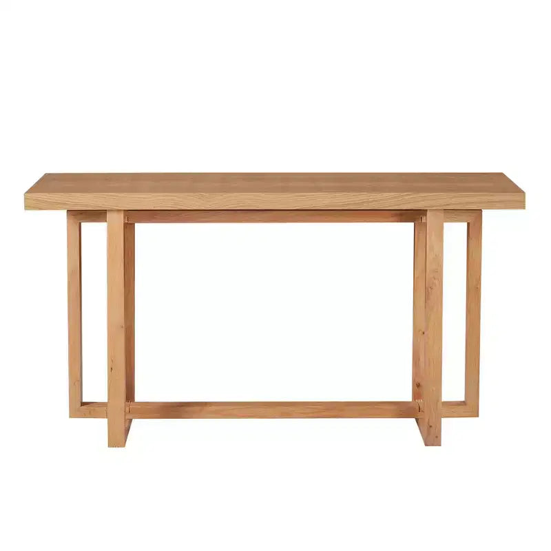 GDFStudio Wystan 59.05 Tavolo Consolle Rettangolare Stretto Moderno in Legno con Gambe in Legno di Gomma