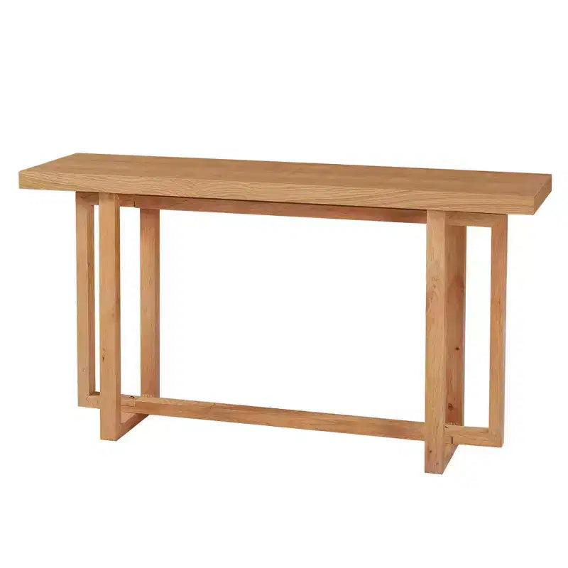 GDFStudio Wystan 59.05 Tavolo Consolle Rettangolare Stretto Moderno in Legno con Gambe in Legno di Gomma