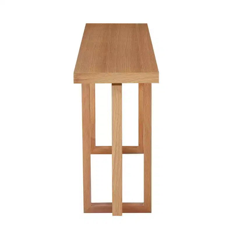 GDFStudio Wystan 59.05 Tavolo Consolle Rettangolare Stretto Moderno in Legno con Gambe in Legno di Gomma
