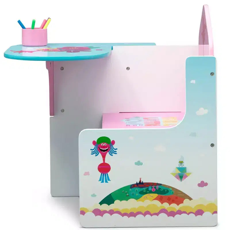 Delta Children Trolls World Tour Sedia Scrivania con Contenitore