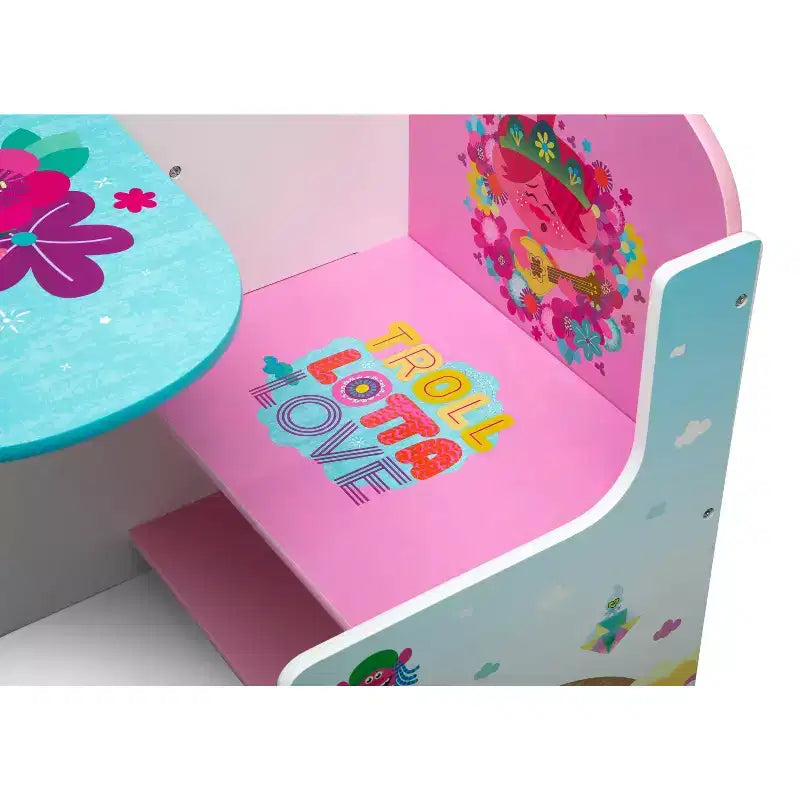 Delta Children Trolls World Tour Sedia Scrivania con Contenitore