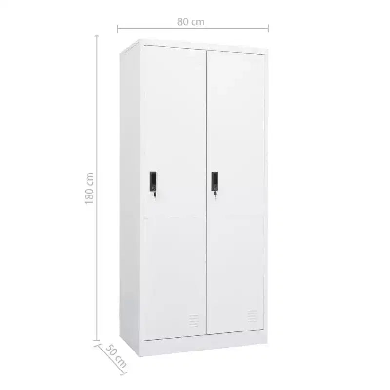 vidaXL Armadio bianco in acciaio Armadio grande rettangolare moderno