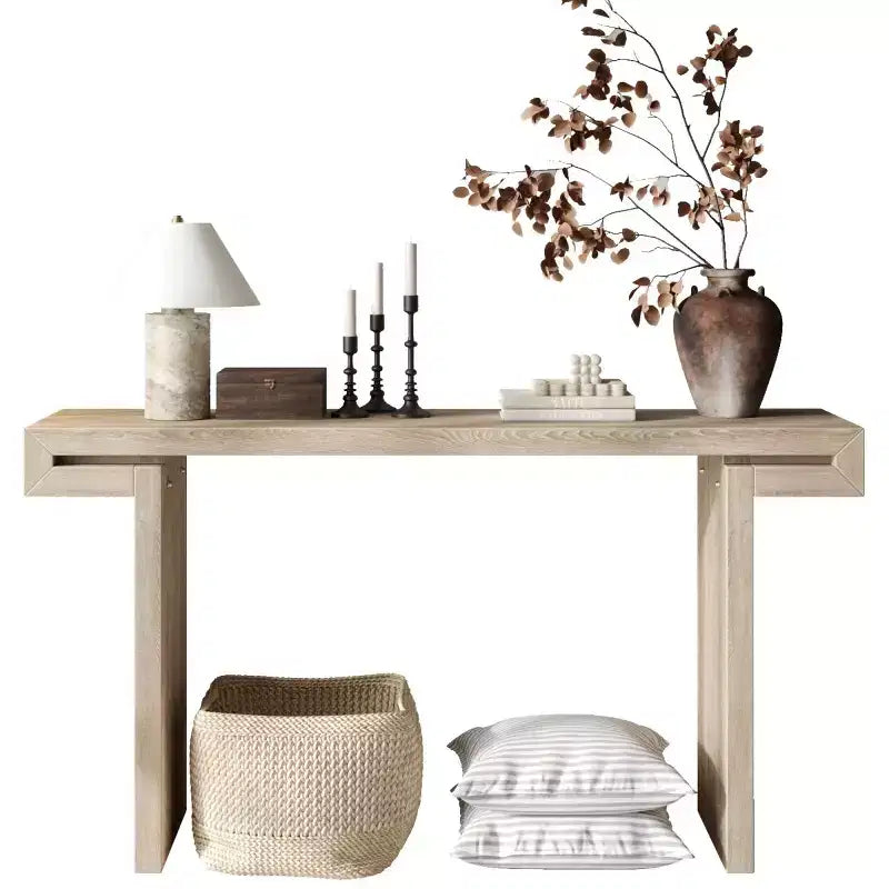 60 Modern Farmhouse Tavolo Consolle da Ingresso con Finitura in Legno Impiallacciato, Tavolo da Divano per Soggiorno, Corridoio o Ingresso - Panipeachy