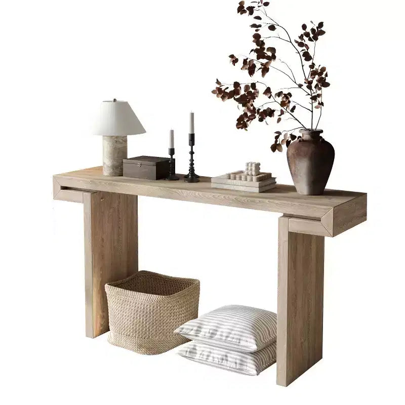 60 Modern Farmhouse Tavolo Consolle da Ingresso con Finitura in Legno Impiallacciato, Tavolo da Divano per Soggiorno, Corridoio o Ingresso - Panipeachy