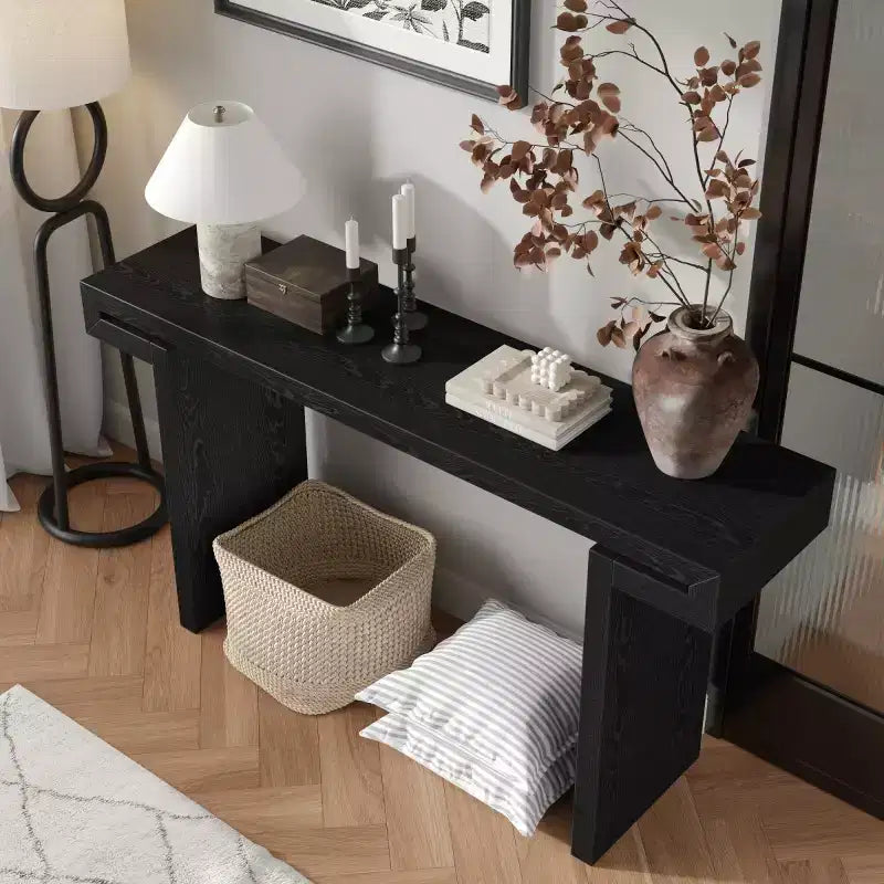 60 Modern Farmhouse Tavolo Consolle da Ingresso con Finitura in Legno Impiallacciato, Tavolo da Divano per Soggiorno, Corridoio o Ingresso - Panipeachy