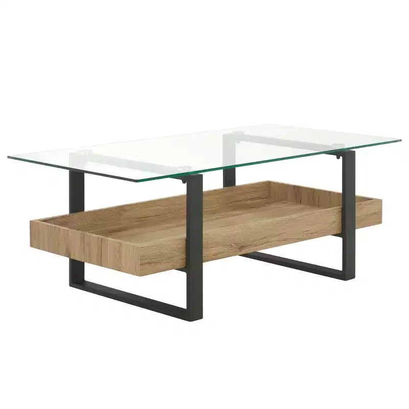 Tavolino Auberon - COF7015A - Vetro/Naturale - Safavieh