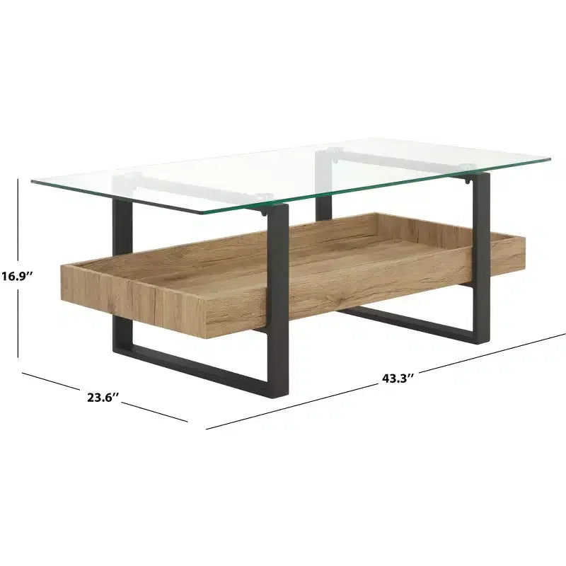 Tavolino Auberon - COF7015A - Vetro/Naturale - Safavieh