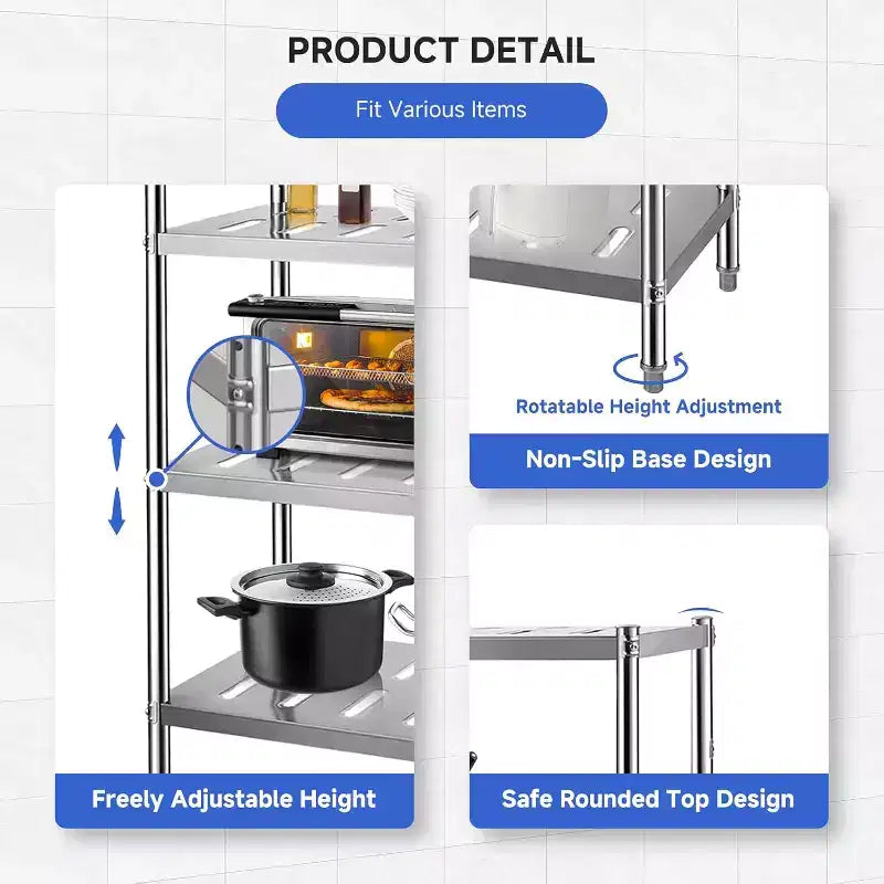 Scaffale COZONY per carichi pesanti, Unità di scaffalatura in metallo ad alta capacità per cucina, garage, ufficio, magazzino