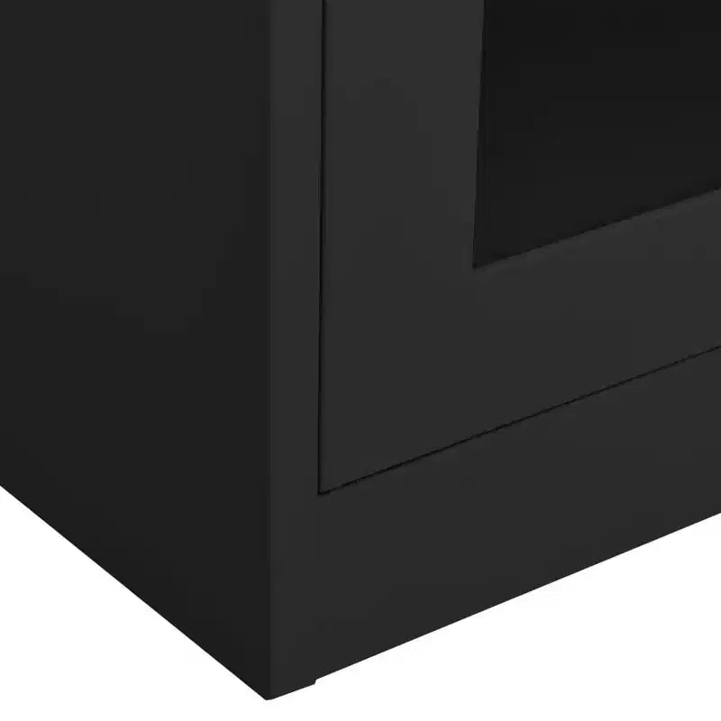 vidaXL Cassettiera Armadietto per ufficio in acciaio e vetro temperato