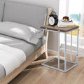 Royal Hampton Side Table, Weathered Oak & Chrome