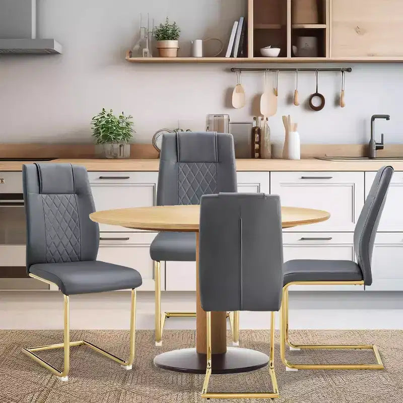 Set di 4 sedie da pranzo, sedia imbottita moderna minimalista con gambe in metallo, ideale per casa, ufficio, cucina o sala da pranzo