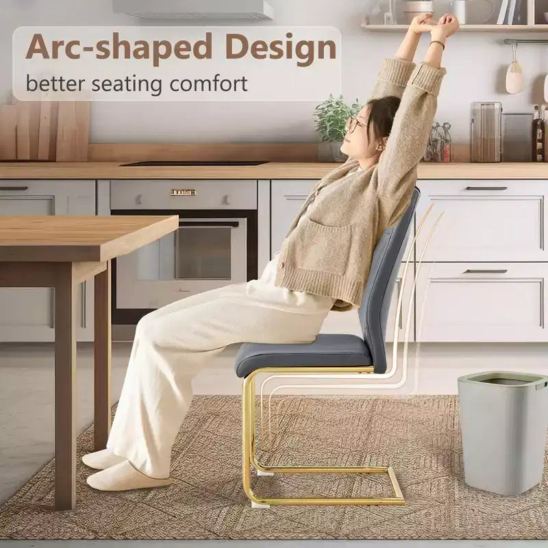 Set di 4 sedie da pranzo, sedia imbottita moderna minimalista con gambe in metallo, ideale per casa, ufficio, cucina o sala da pranzo