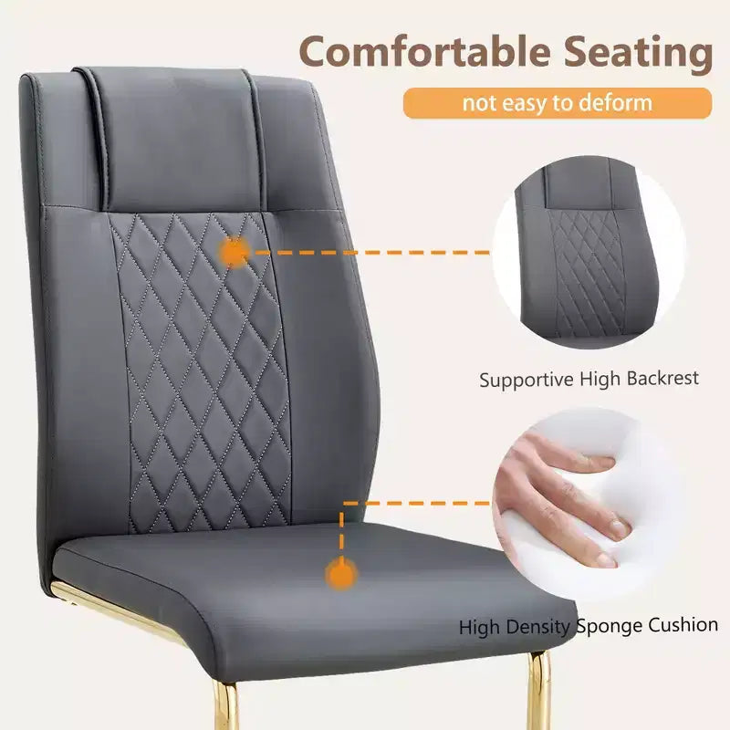 Set di 4 sedie da pranzo, sedia imbottita moderna minimalista con gambe in metallo, ideale per casa, ufficio, cucina o sala da pranzo