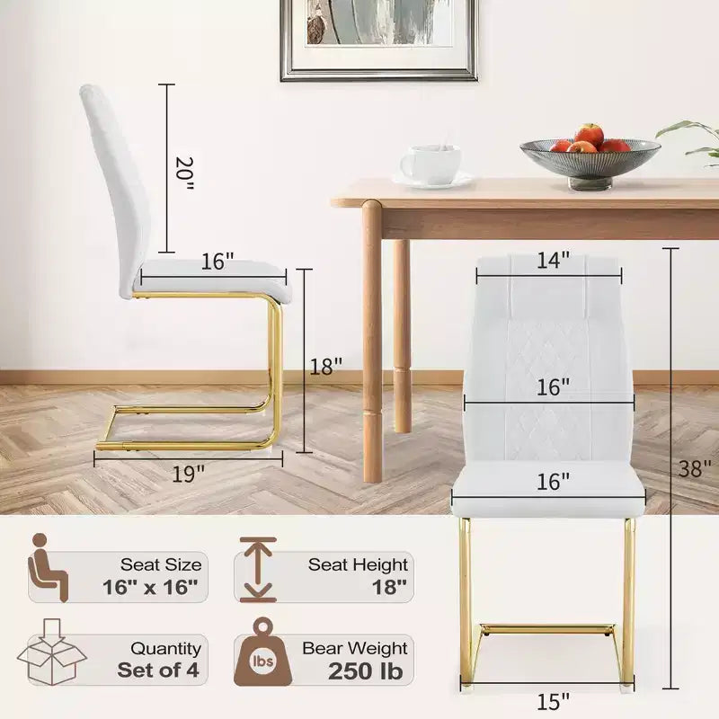Set di 4 sedie da pranzo, sedia imbottita moderna minimalista con gambe in metallo, ideale per casa, ufficio, cucina o sala da pranzo