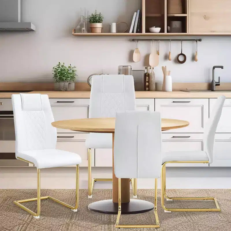 Set di 4 sedie da pranzo, sedia imbottita moderna minimalista con gambe in metallo, ideale per casa, ufficio, cucina o sala da pranzo