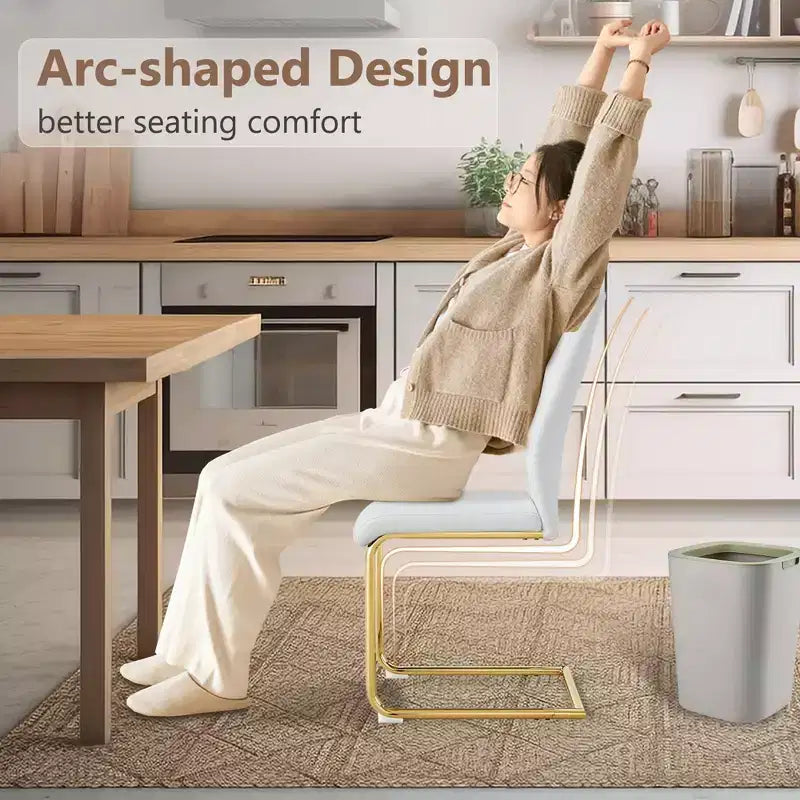 Set di 4 sedie da pranzo, sedia imbottita moderna minimalista con gambe in metallo, ideale per casa, ufficio, cucina o sala da pranzo
