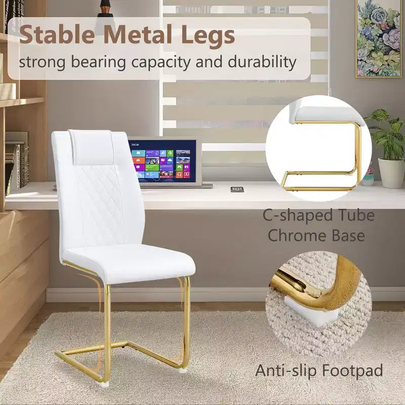 Set di 4 sedie da pranzo, sedia imbottita moderna minimalista con gambe in metallo, ideale per casa, ufficio, cucina o sala da pranzo