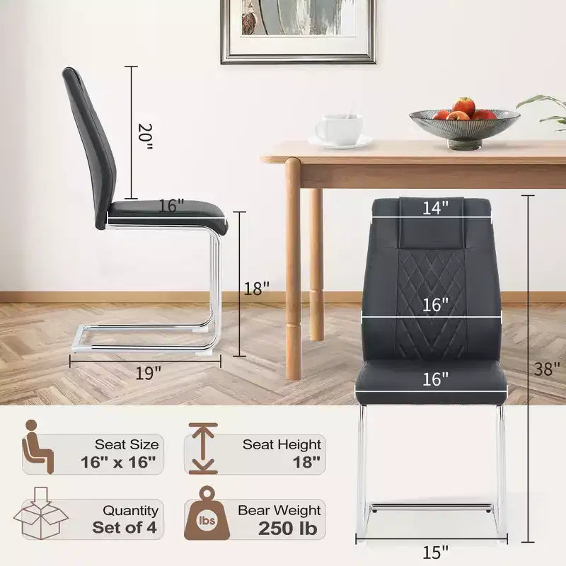Set di 4 sedie da pranzo, sedia imbottita moderna minimalista con gambe in metallo, ideale per casa, ufficio, cucina o sala da pranzo