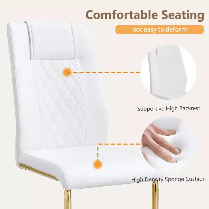 Set di 4 sedie da pranzo, sedia imbottita moderna minimalista con gambe in metallo, ideale per casa, ufficio, cucina o sala da pranzo