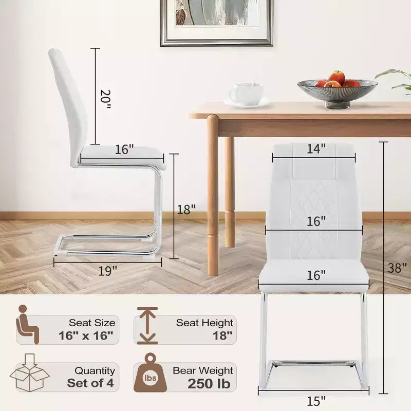 Set di 4 sedie da pranzo, sedia imbottita moderna minimalista con gambe in metallo, ideale per casa, ufficio, cucina o sala da pranzo