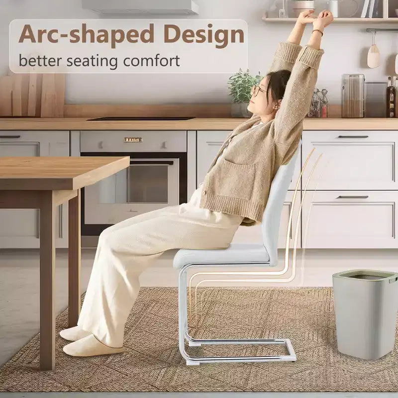 Set di 4 sedie da pranzo, sedia imbottita moderna minimalista con gambe in metallo, ideale per casa, ufficio, cucina o sala da pranzo