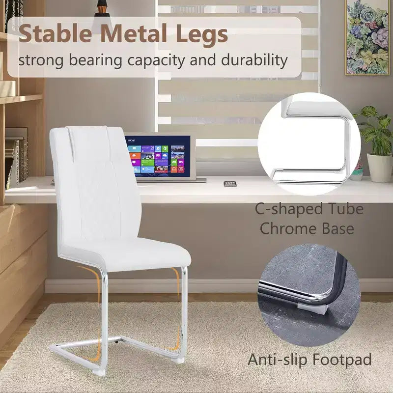 Set di 4 sedie da pranzo, sedia imbottita moderna minimalista con gambe in metallo, ideale per casa, ufficio, cucina o sala da pranzo