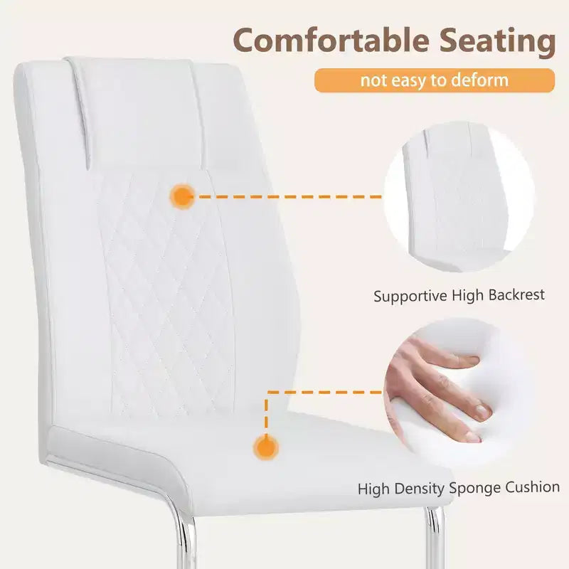 Set di 4 sedie da pranzo, sedia imbottita moderna minimalista con gambe in metallo, ideale per casa, ufficio, cucina o sala da pranzo